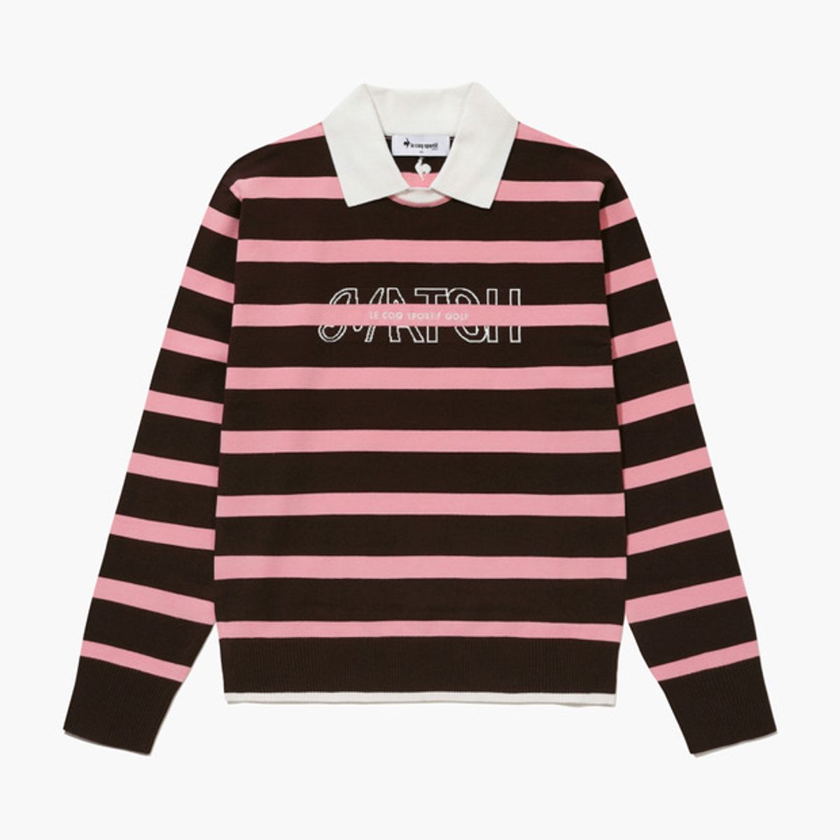 르꼬끄 골프(LECOQ GOLF) 여성 스트라이프 카라 스웨터 _DPCH GQ422LKPO3