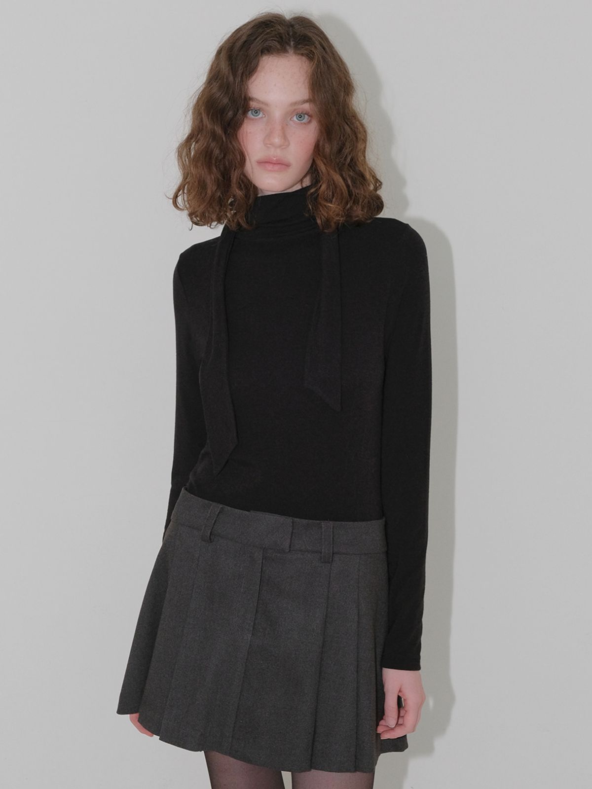 에트몽(ETMON) 2-Way Tie T-Shirt, Black