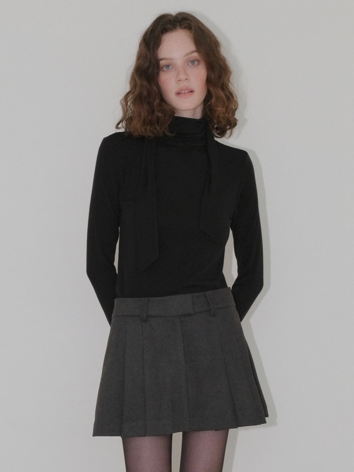 에트몽(ETMON) 2-Way Tie T-Shirt, Black