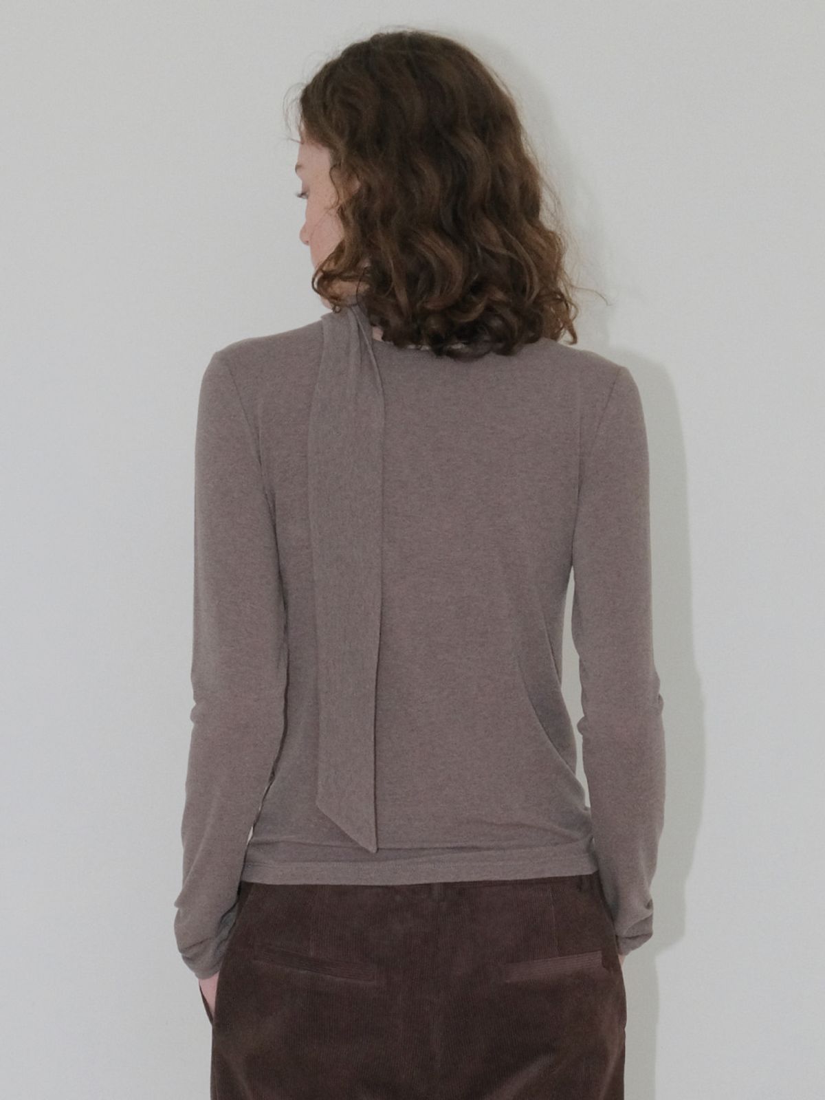 에트몽(ETMON) 2-Way Tie T-Shirt, Cocoa