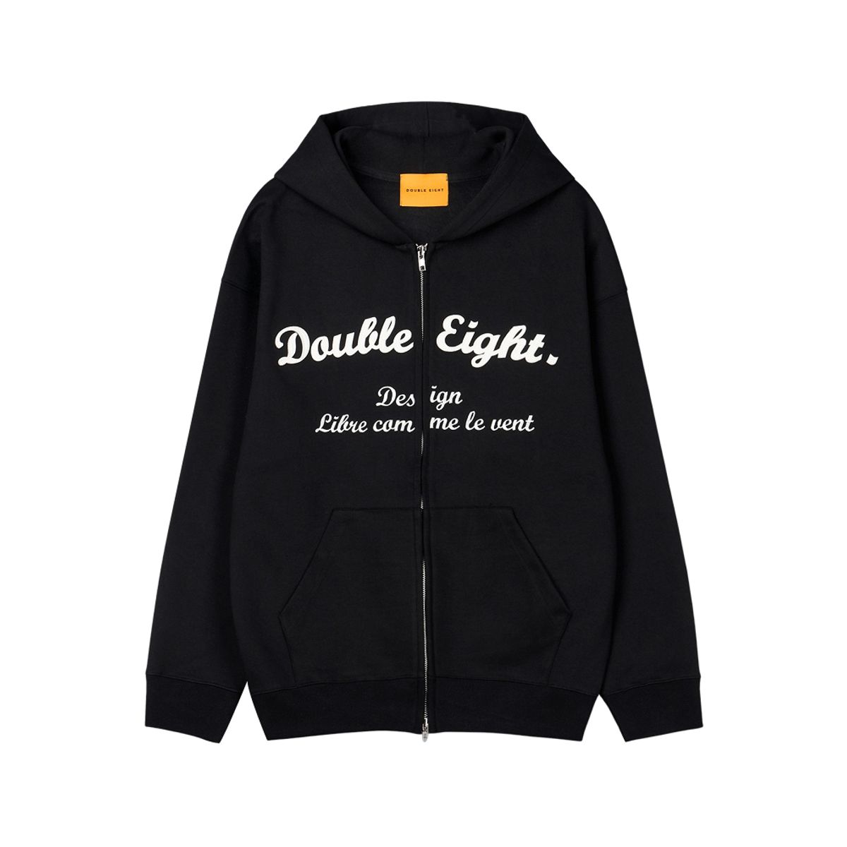더블에잇(DOUBLE EIGHT) 아플리케 로고 후드집업 (블랙)