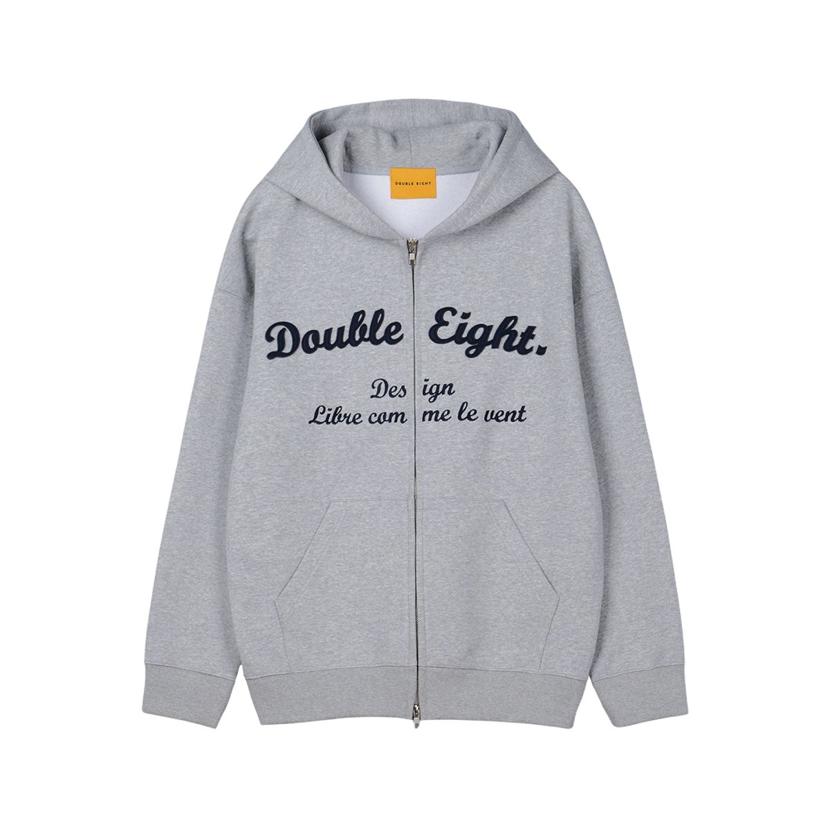 더블에잇(DOUBLE EIGHT) 아플리케 로고 후드집업 (그레이)