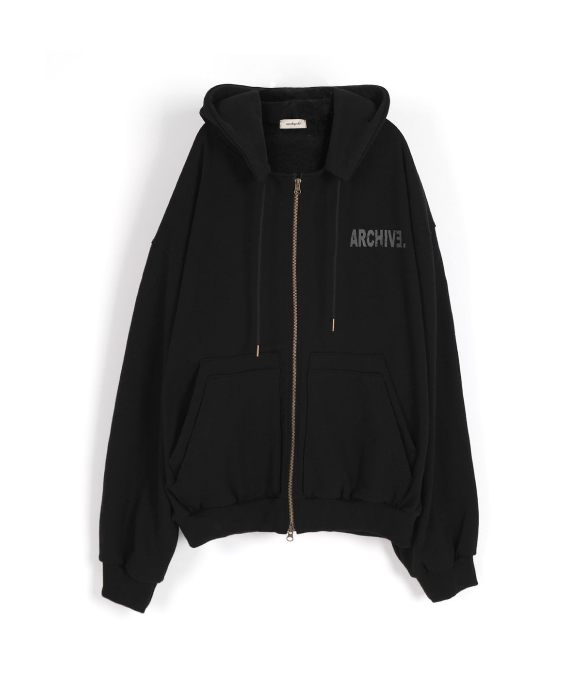 뉴치프시크디피(NEWCHEAPCHICDP) dual pocket heavy sweat hood zip up (black)