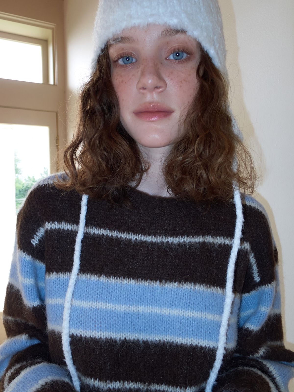 에트몽(ETMON) Brush Stripe Knit Pullover, Brown