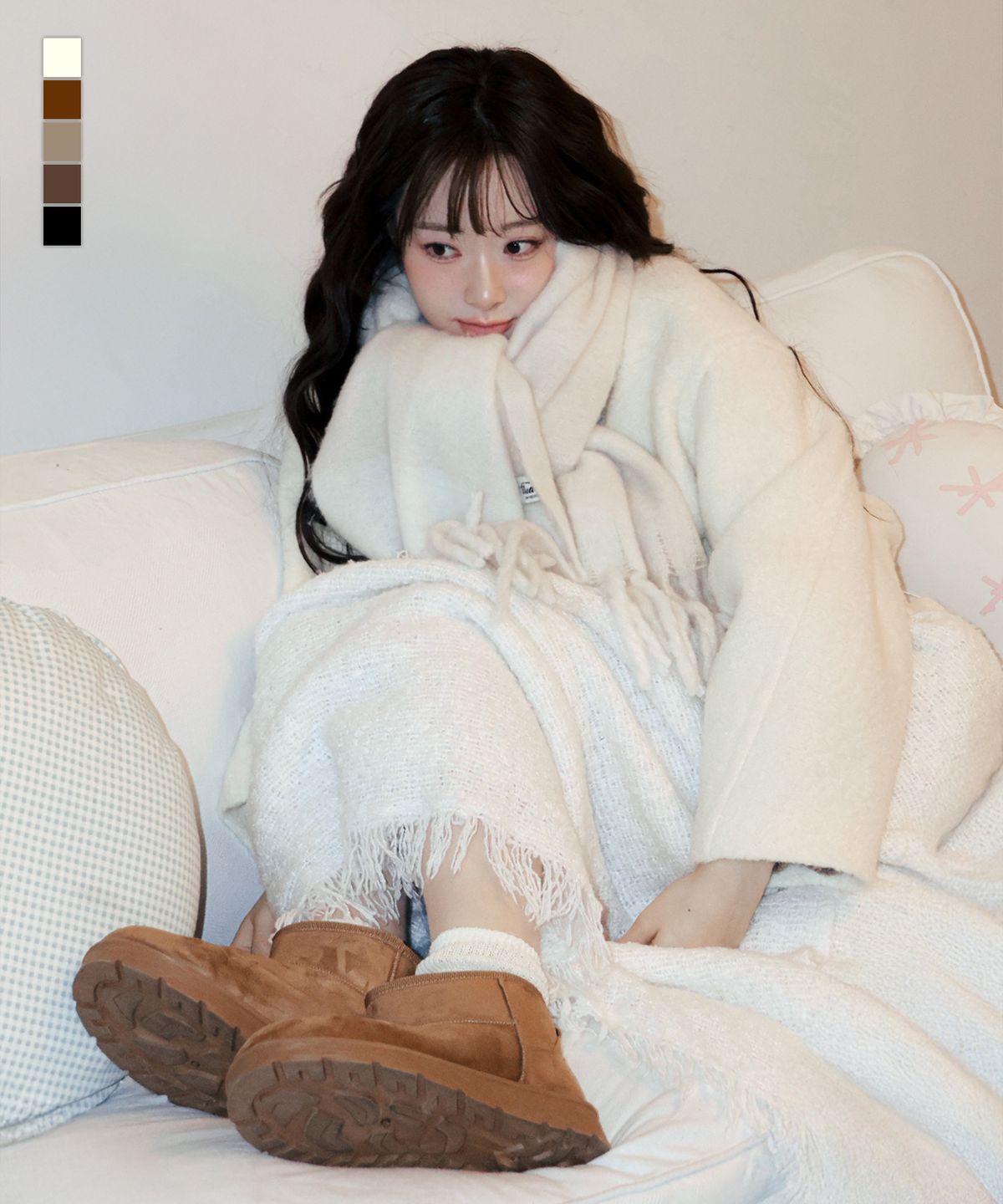 누아트 스튜디오(NUART STUDIO) 에토 클래식 스웨이드 퍼 숏 미니 부츠_5colors