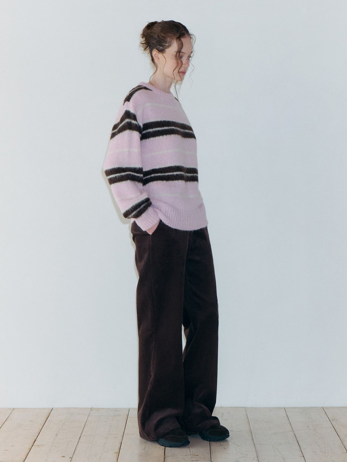 에트몽(ETMON) Corduroy Flare Pants, Brown
