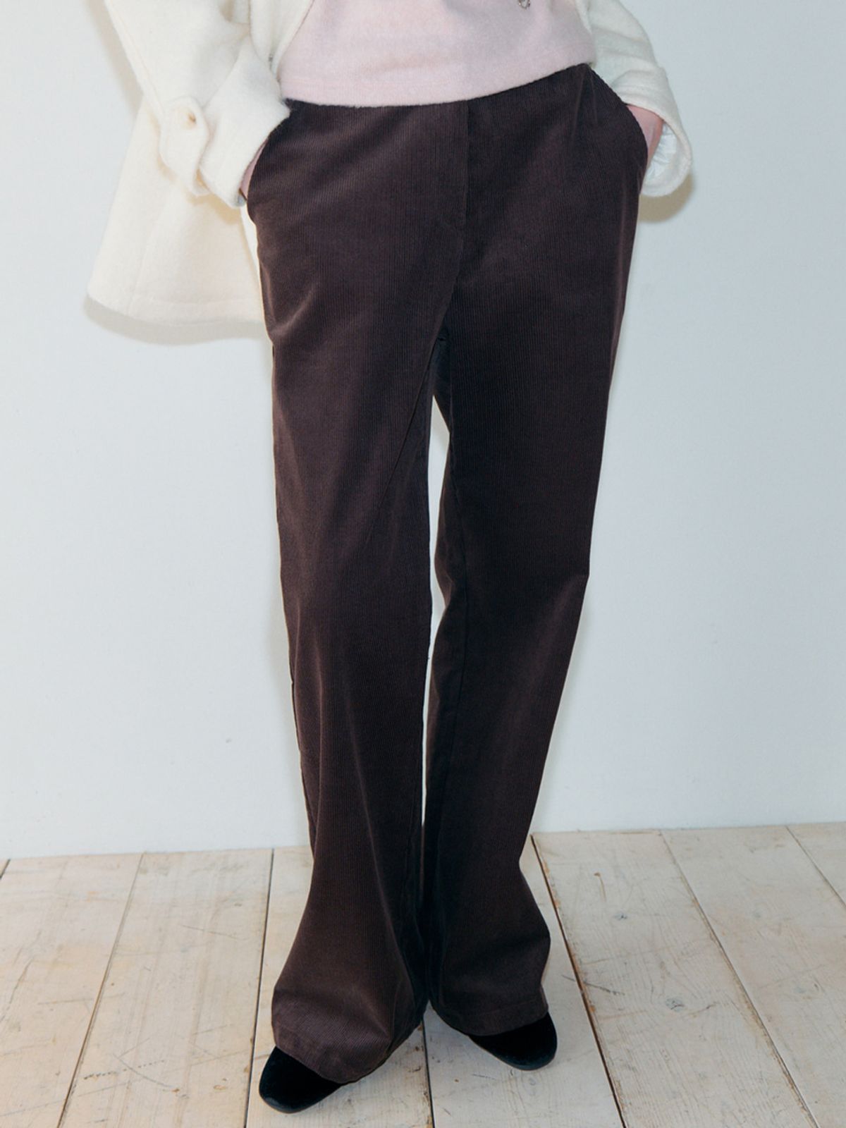 에트몽(ETMON) Corduroy Flare Pants, Brown