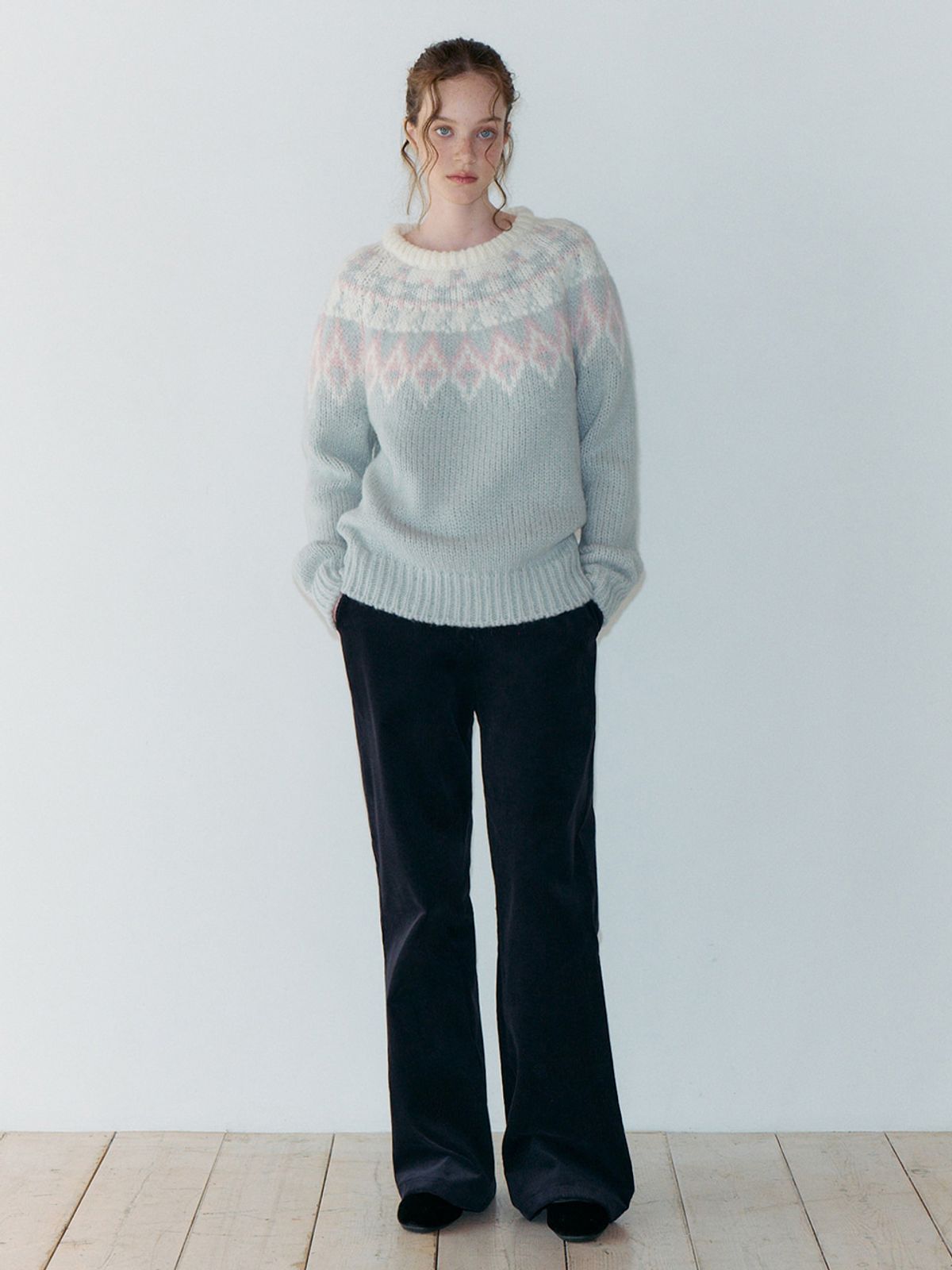 에트몽(ETMON) Corduroy Flare Pants, Navy