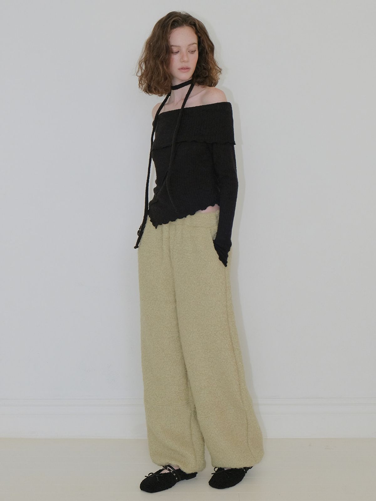 에트몽(ETMON) Fur Banding Pants, Light Green