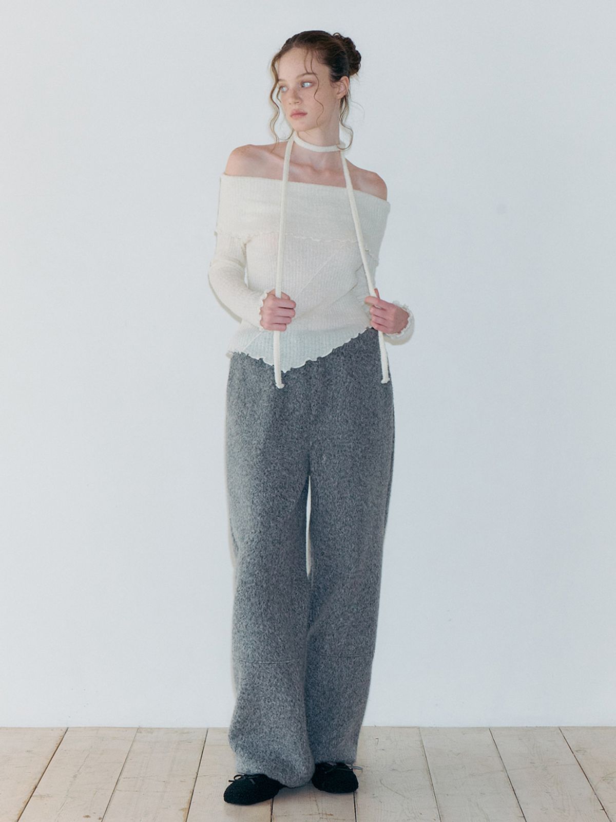에트몽(ETMON) Fur Banding Pants, Charcoal