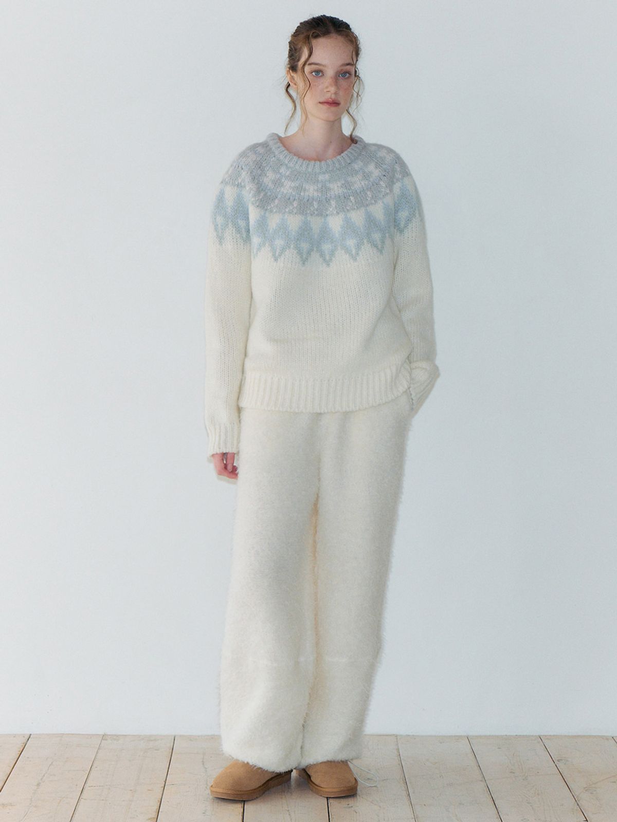 에트몽(ETMON) Fur Banding Pants, Ivory
