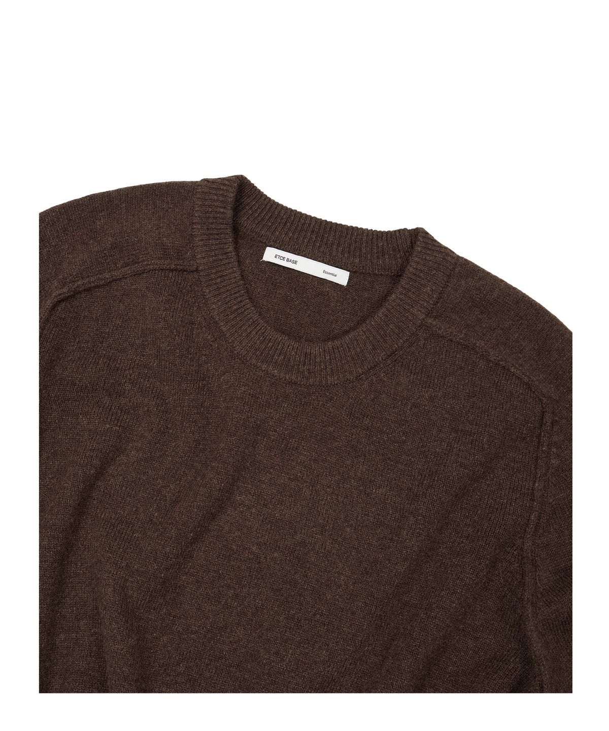 이티씨이(ETCE) (BASE) LAYERED CUFF ROUND KNIT (BROWN)