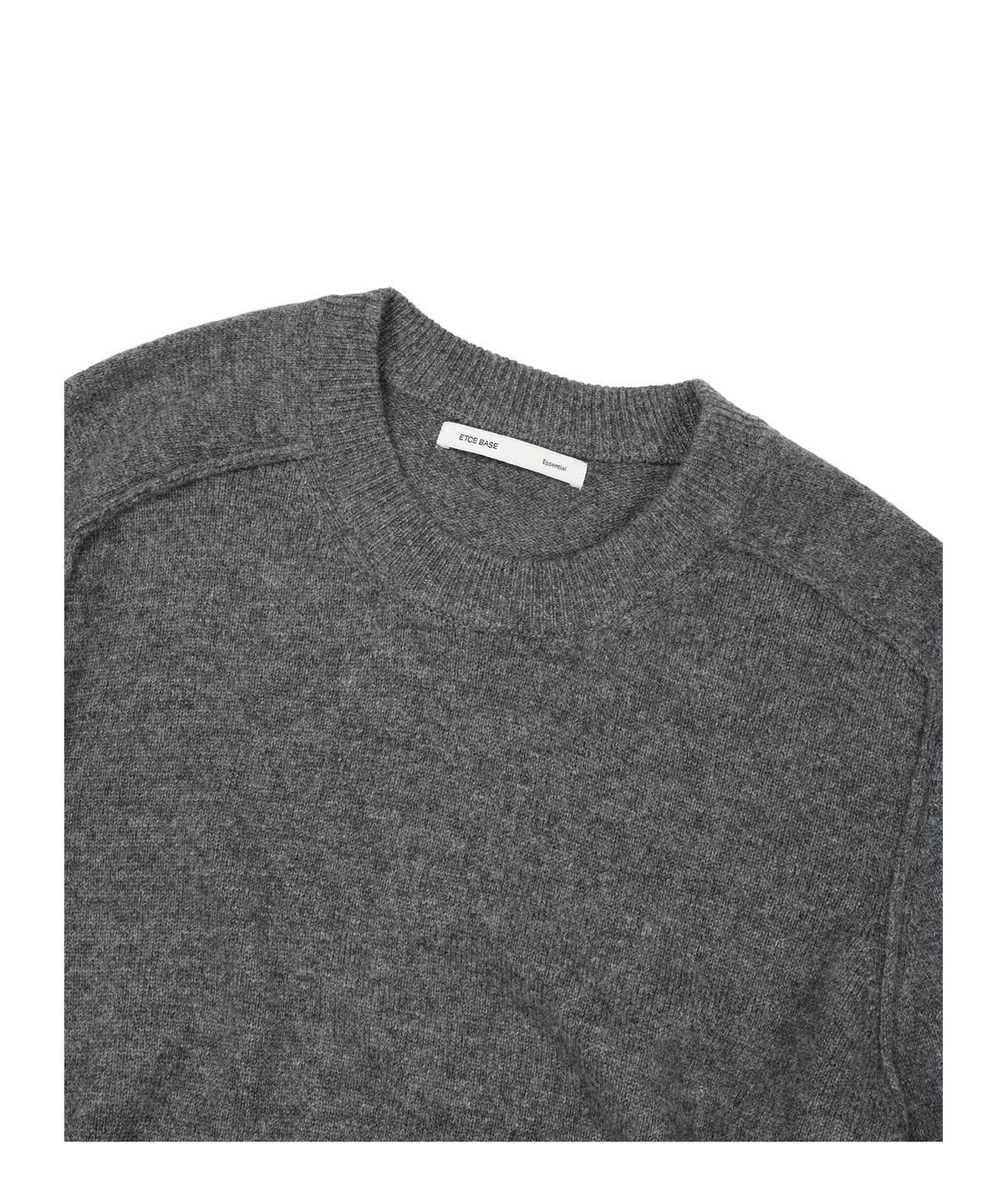 이티씨이(ETCE) (BASE) LAYERED CUFF ROUND KNIT (GRAY)