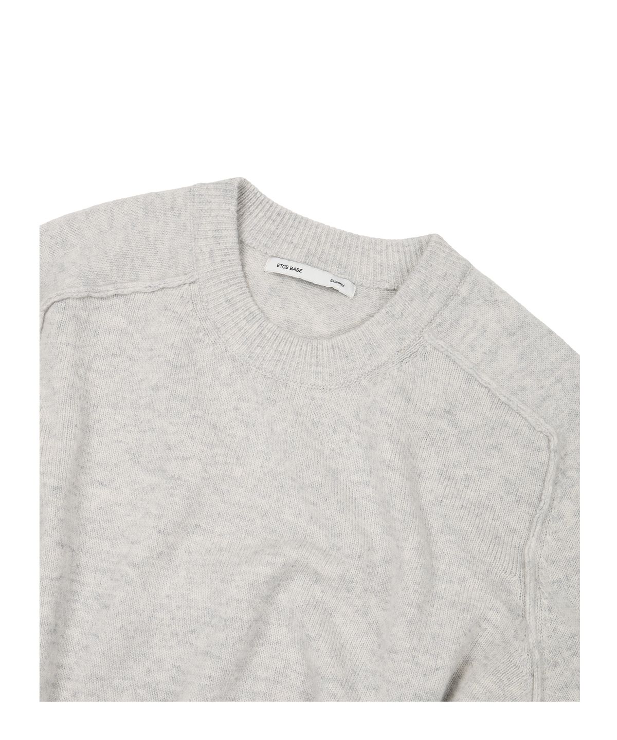이티씨이(ETCE) (BASE) LAYERED CUFF ROUND KNIT (OATMEAL)