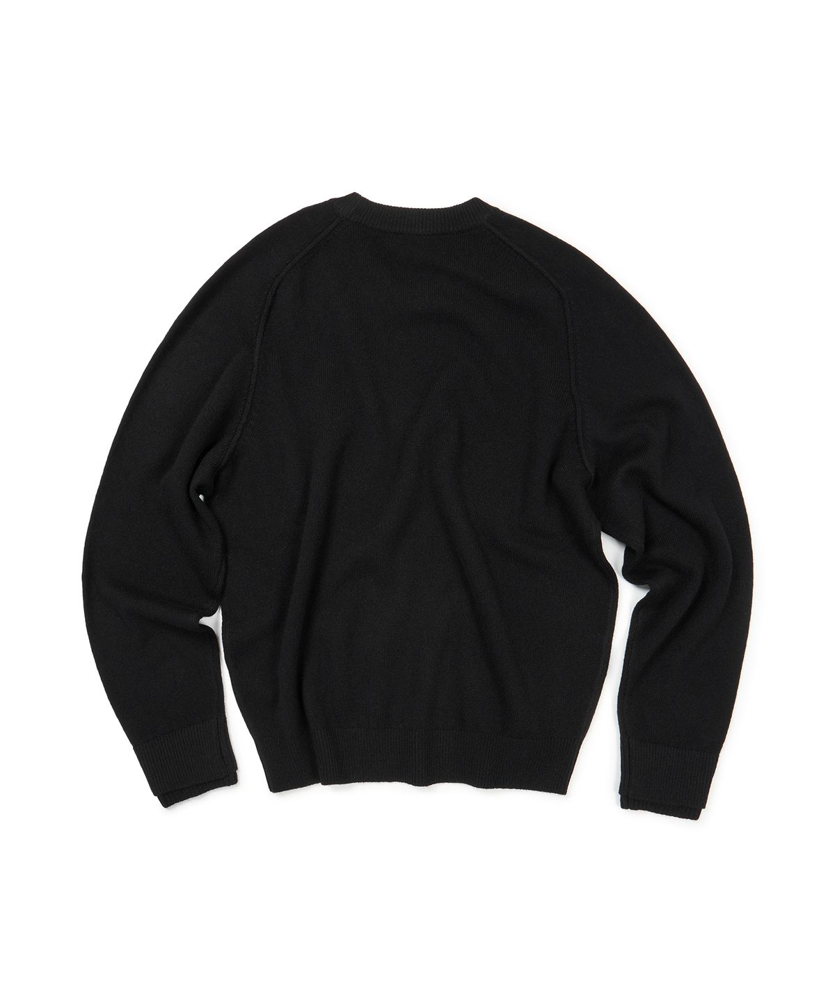 이티씨이(ETCE) (BASE) LAYERED CUFF ROUND KNIT (BLACK)