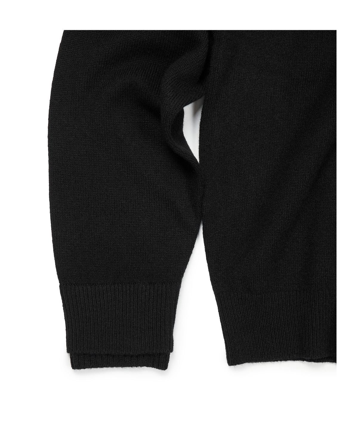 이티씨이(ETCE) (BASE) LAYERED CUFF ROUND KNIT (BLACK)