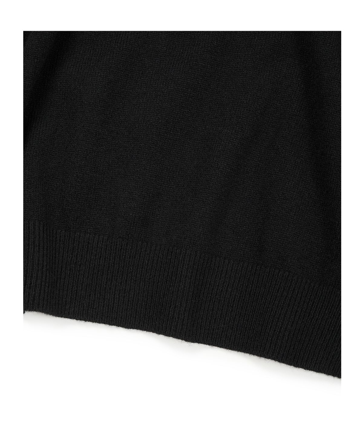 이티씨이(ETCE) (BASE) LAYERED CUFF ROUND KNIT (BLACK)
