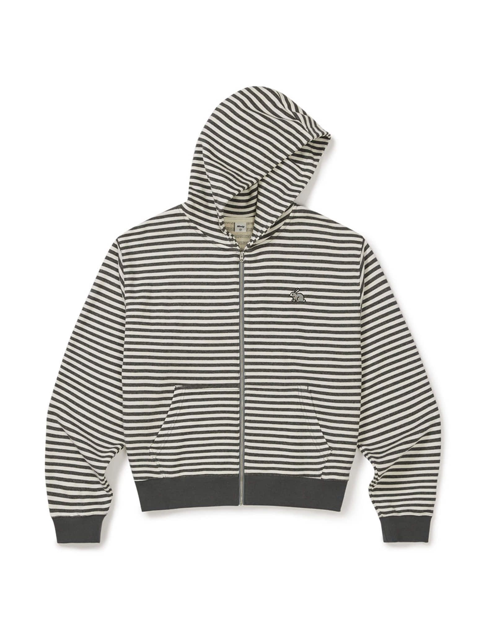MUSINSA | MMLG [Mmlg] MELGE STRIPE HOOD ZIP UP (CHARCOAL)