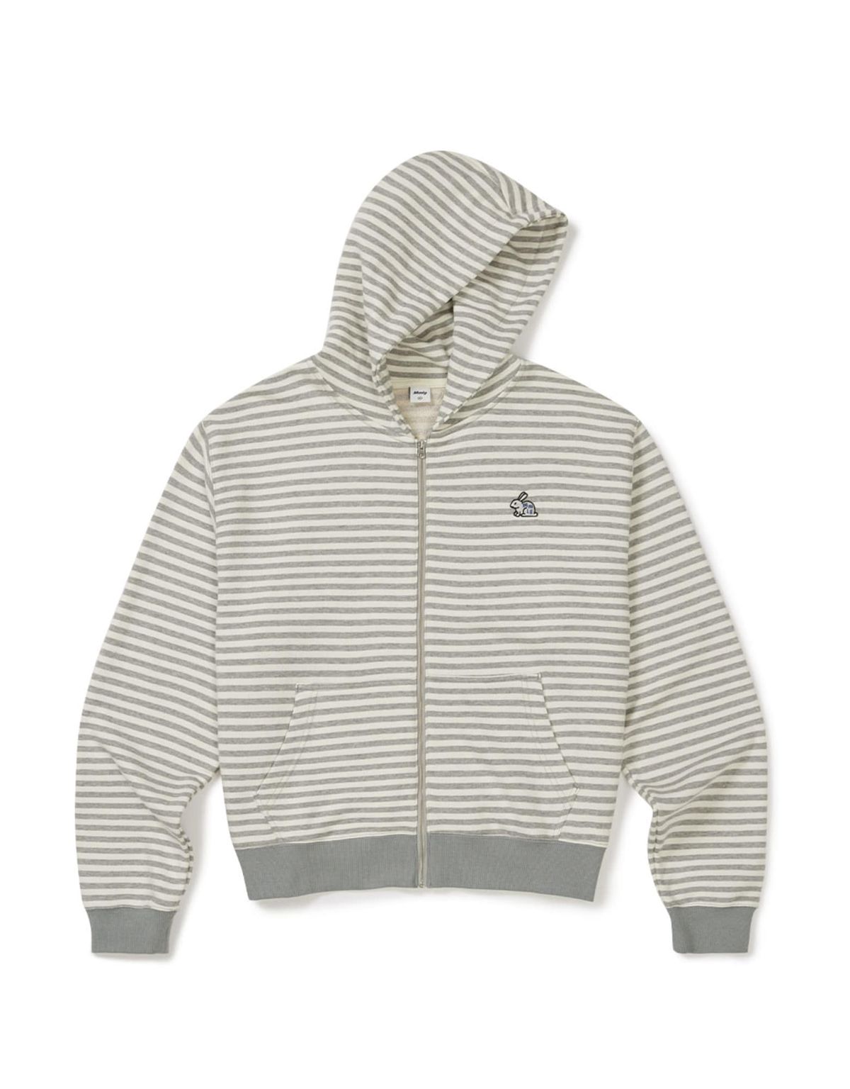 엠엠엘지(MMLG) [Mmlg] MELGE STRIPE HOOD ZIP UP (MELANGE GREY)