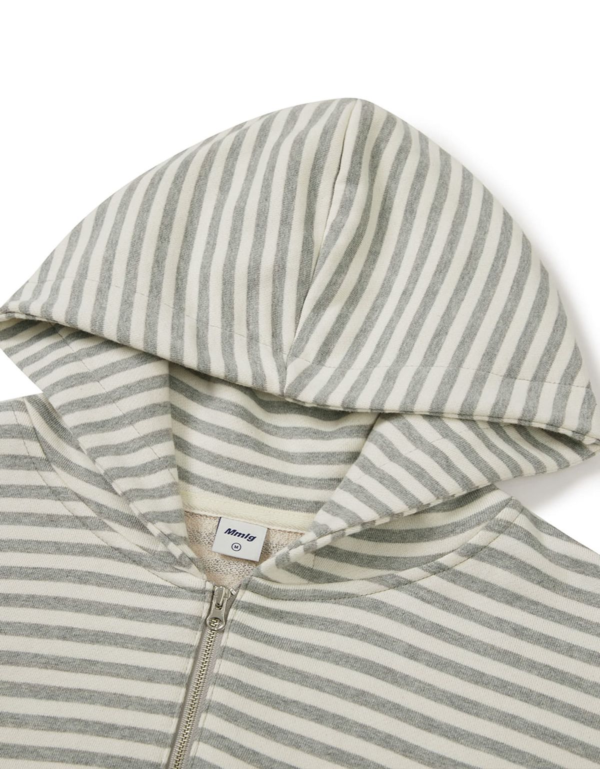 엠엠엘지(MMLG) [Mmlg] MELGE STRIPE HOOD ZIP UP (MELANGE GREY)