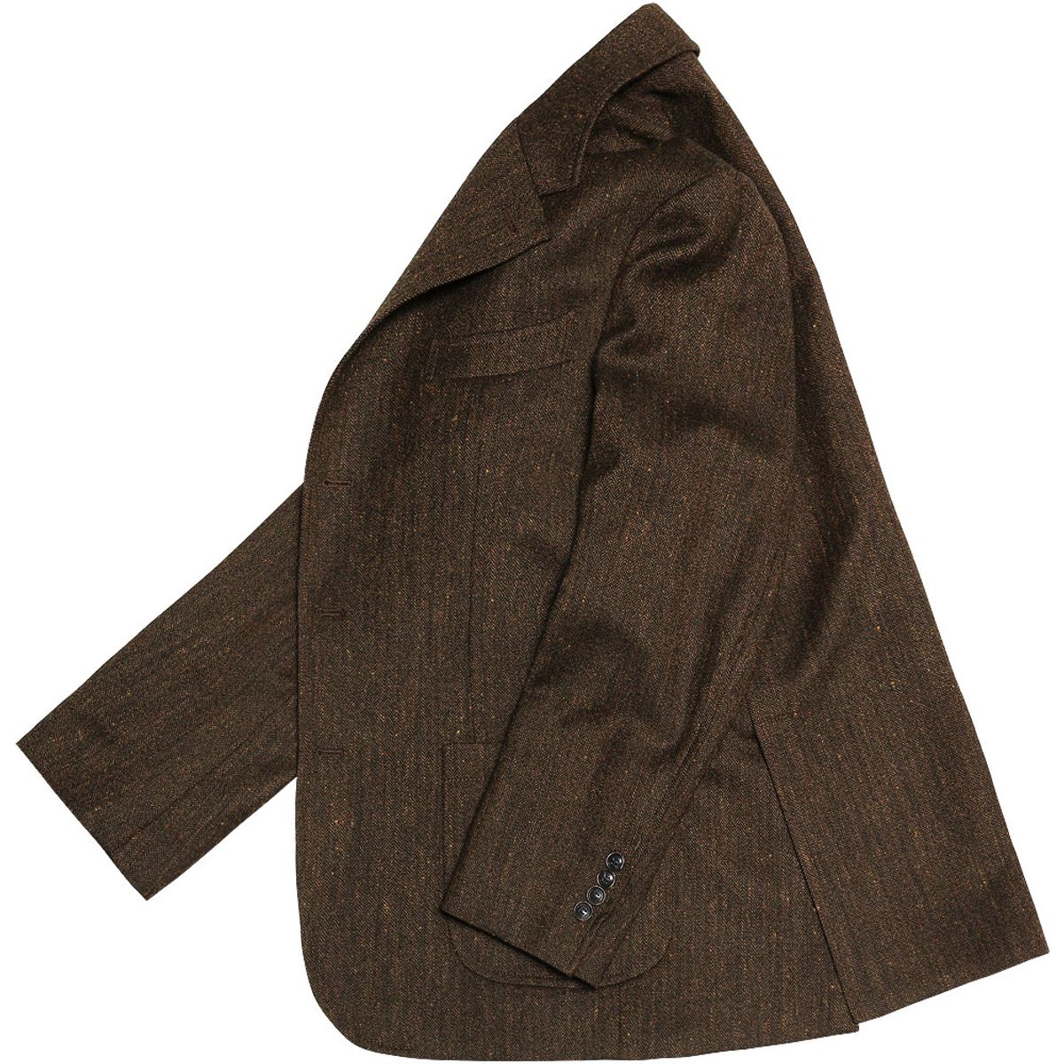 솔티(SORTIE) 412 Herringbone Check Wool Silk Jacket (Brown)