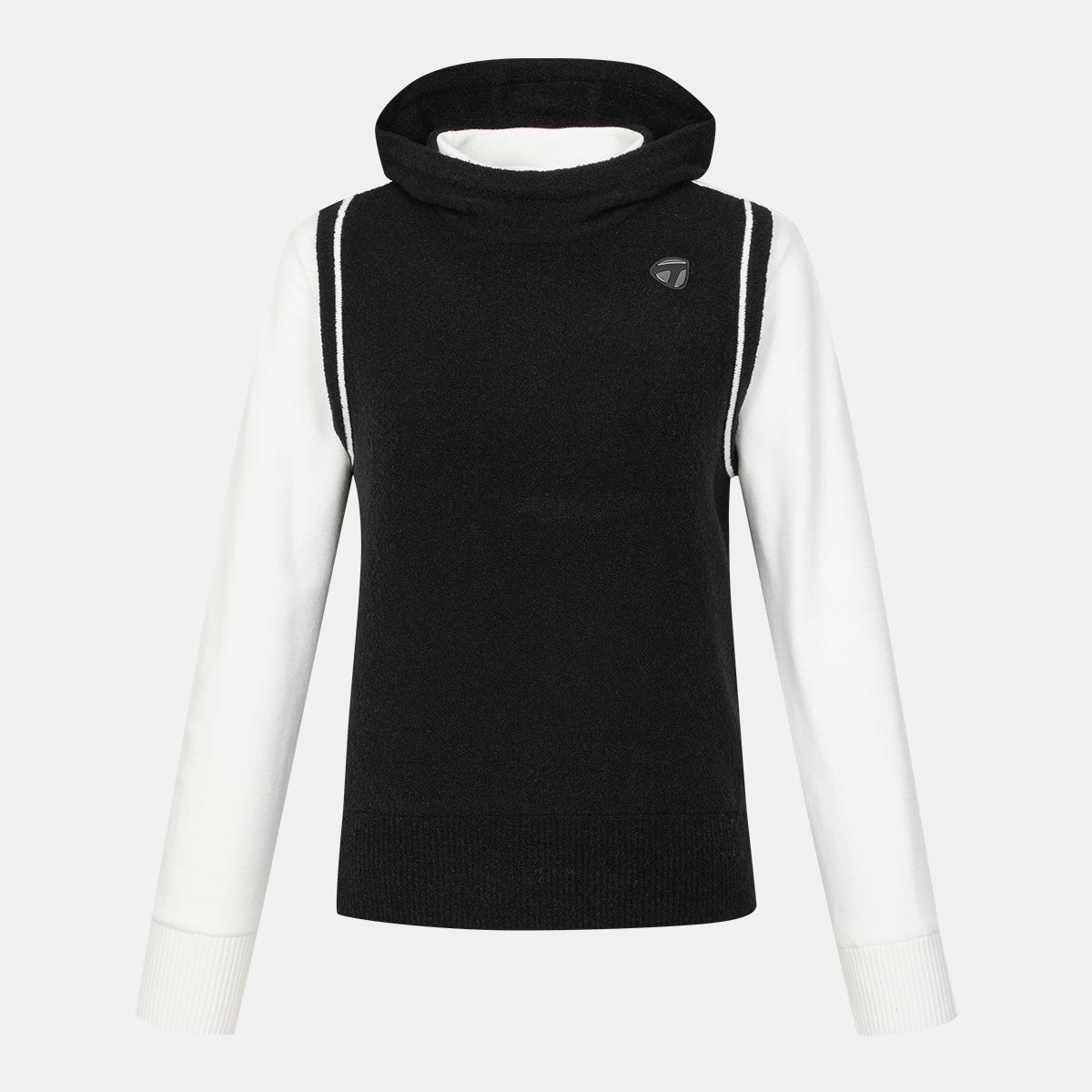 테일러메이드 어패럴(TAYLORMADE APPAREL) 여성 레이어드룩 후드 방풍 니트 TSO-81HG25-199