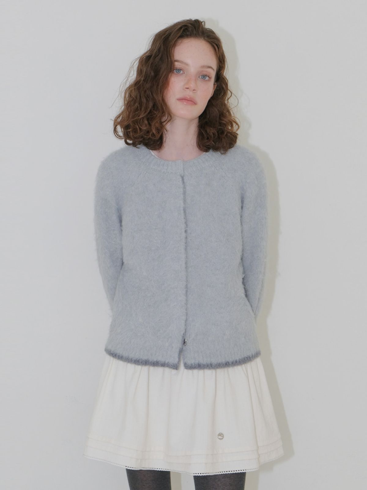 에트몽(ETMON) Frill Pintuck Mini Skirt, Cream