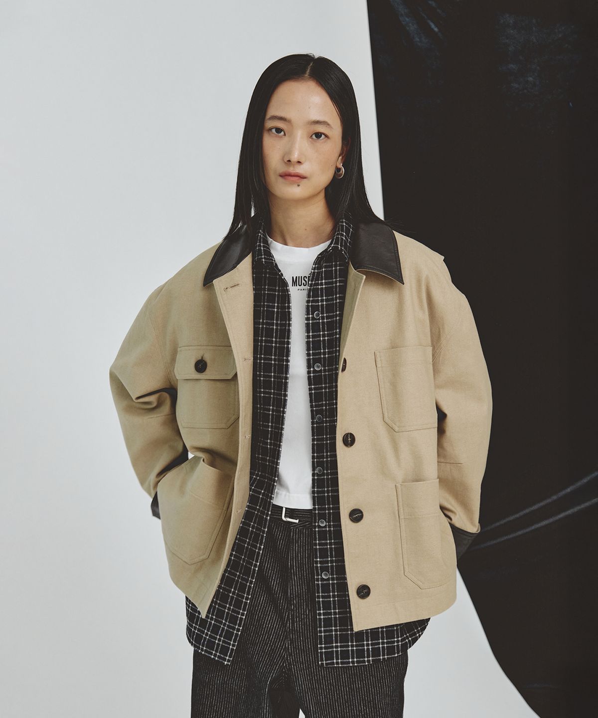 뮤제(MUSEE) [3rd] FALLET Oversize Work Jacket_Beige