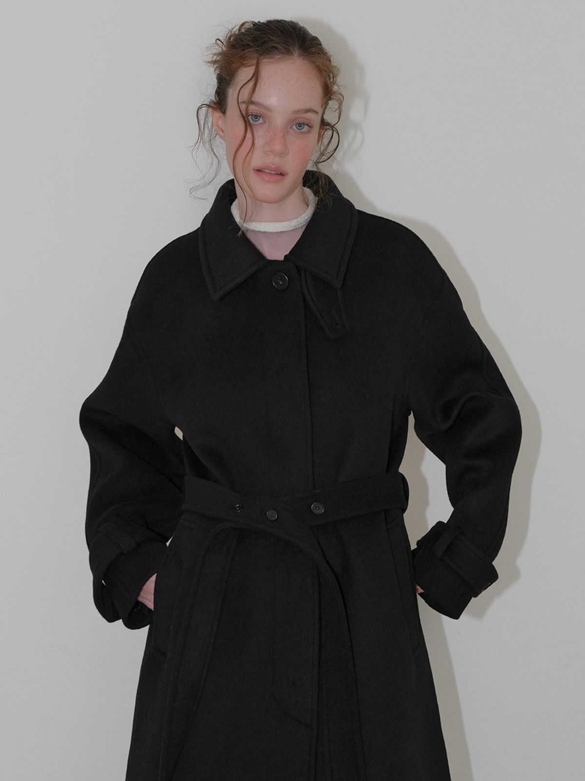 에트몽(ETMON) Balmacaan Long Coat, Black
