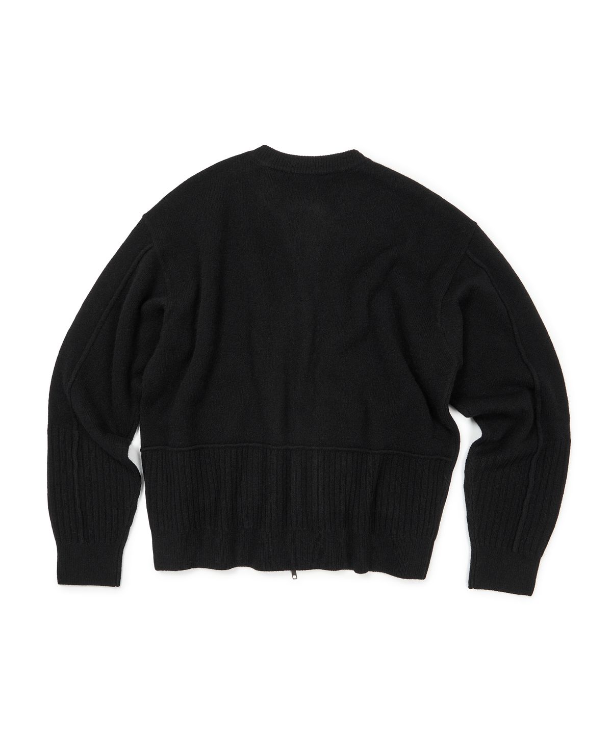 이티씨이(ETCE) SMOCKING WOOL KNIT ZIP UP (BLACK)