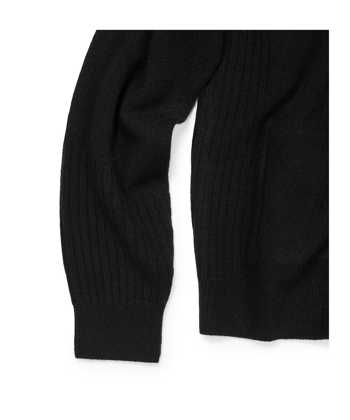 이티씨이(ETCE) SMOCKING WOOL KNIT ZIP UP (BLACK)