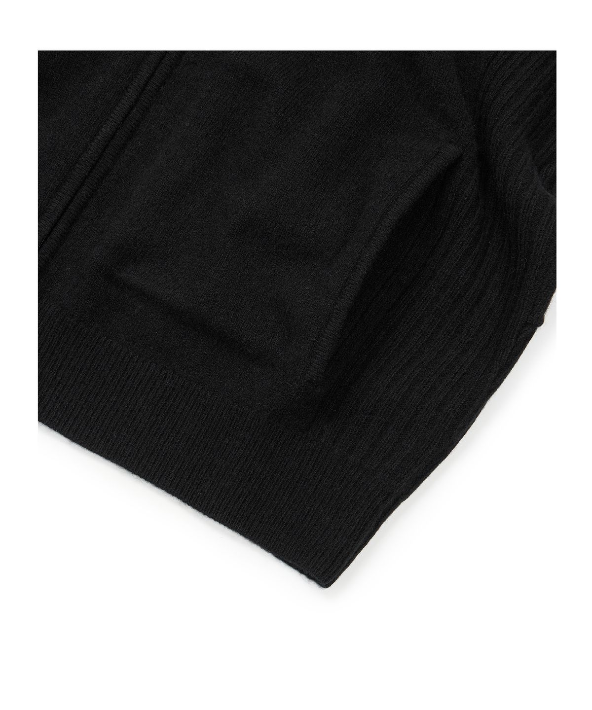 이티씨이(ETCE) SMOCKING WOOL KNIT ZIP UP (BLACK)