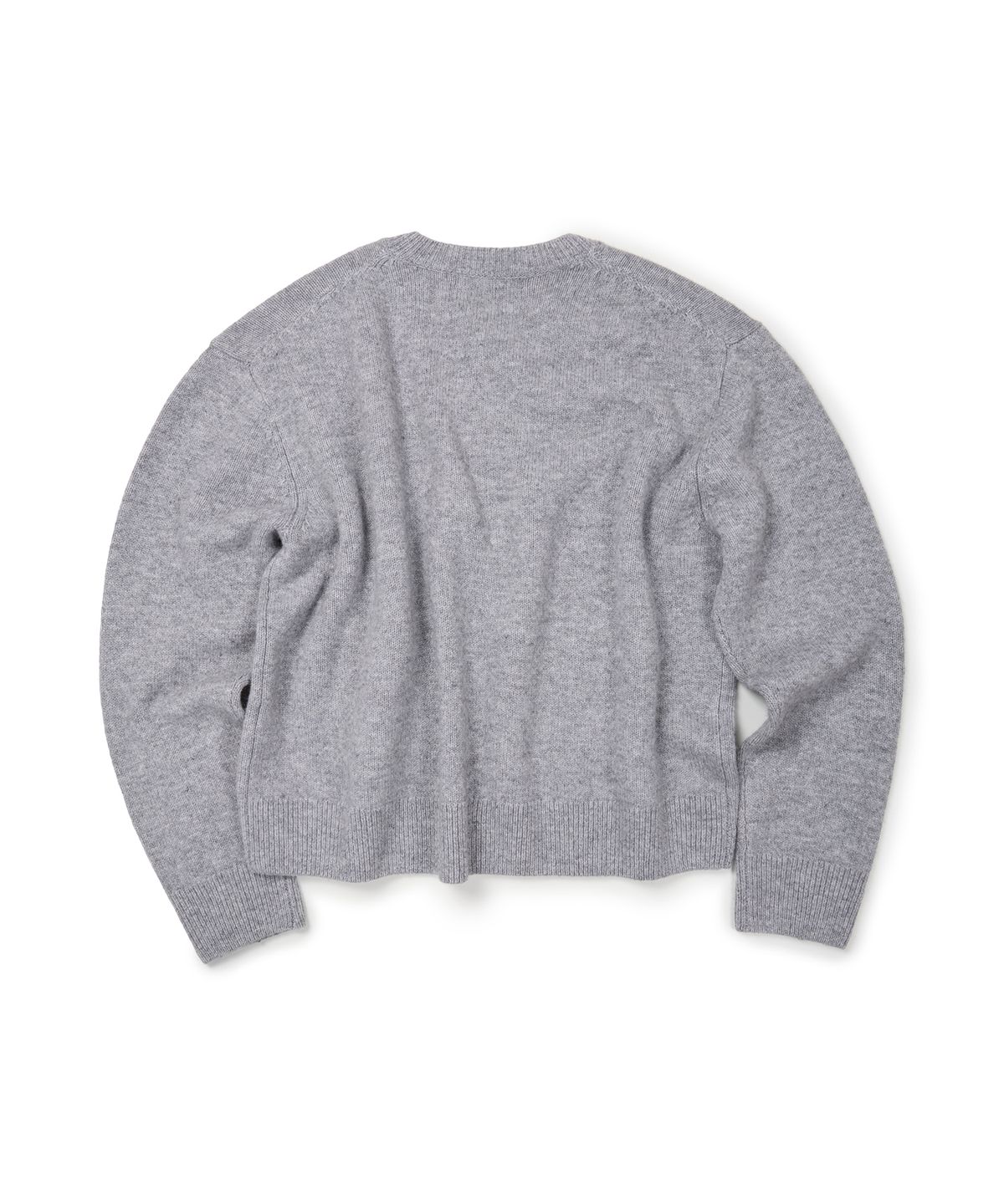 이티씨이(ETCE) (BASE) CROP ROUND NECK CARDIGAN (GRAY)