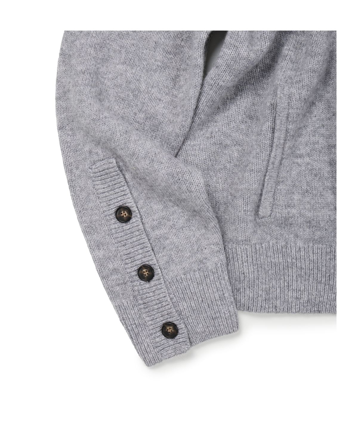 이티씨이(ETCE) (BASE) CROP ROUND NECK CARDIGAN (GRAY)