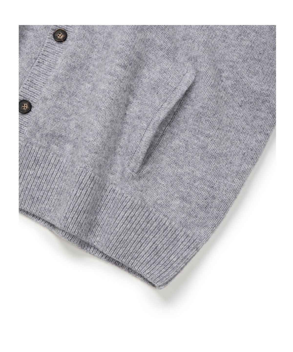 이티씨이(ETCE) (BASE) CROP ROUND NECK CARDIGAN (GRAY)