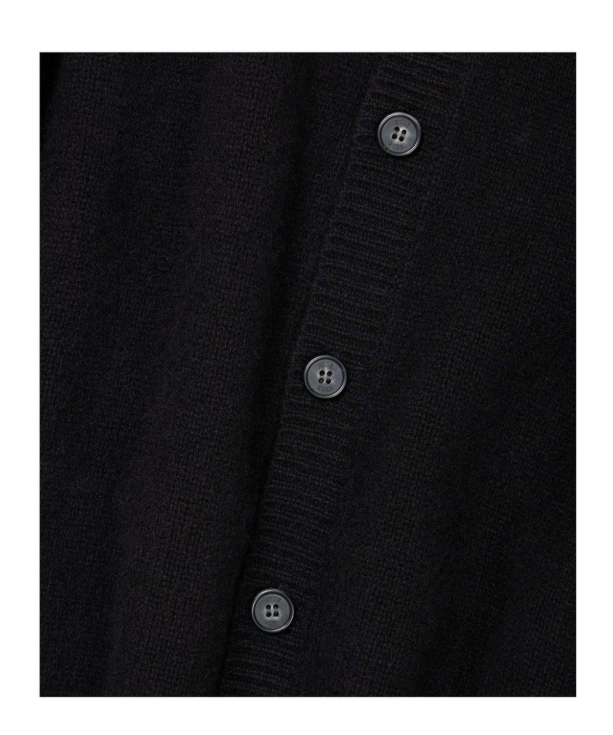 이티씨이(ETCE) (BASE) CROP ROUND NECK CARDIGAN (BLACK)