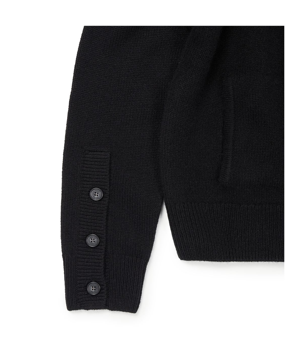 이티씨이(ETCE) (BASE) CROP ROUND NECK CARDIGAN (BLACK)