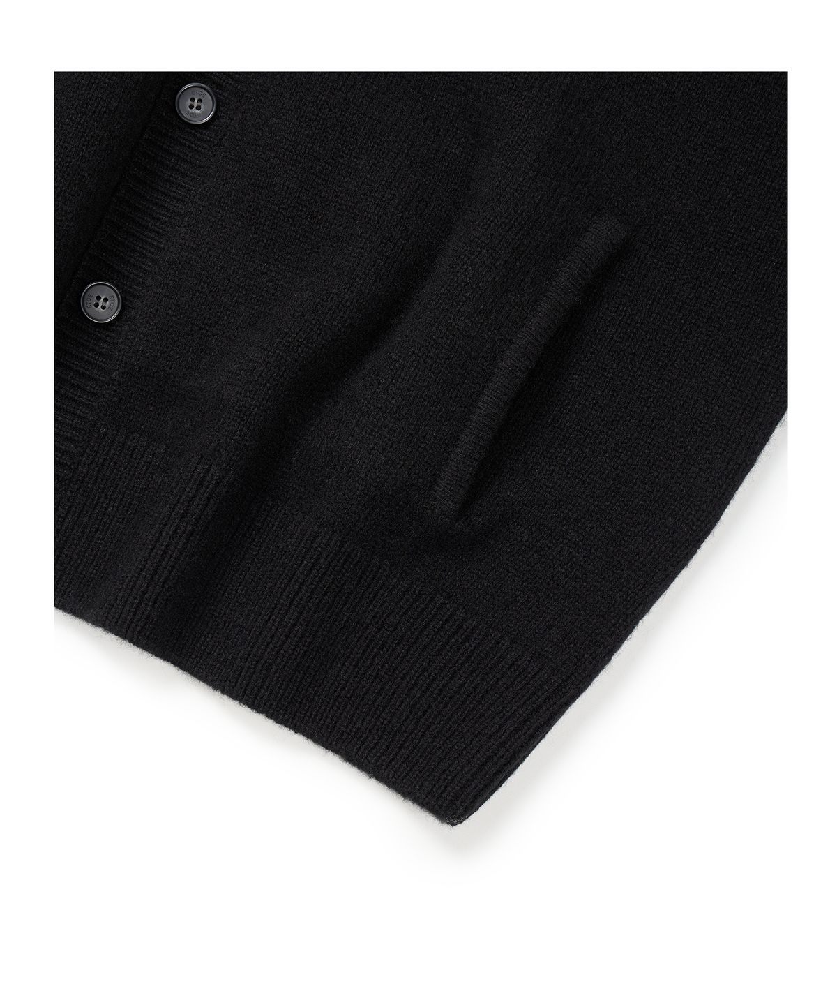 이티씨이(ETCE) (BASE) CROP ROUND NECK CARDIGAN (BLACK)