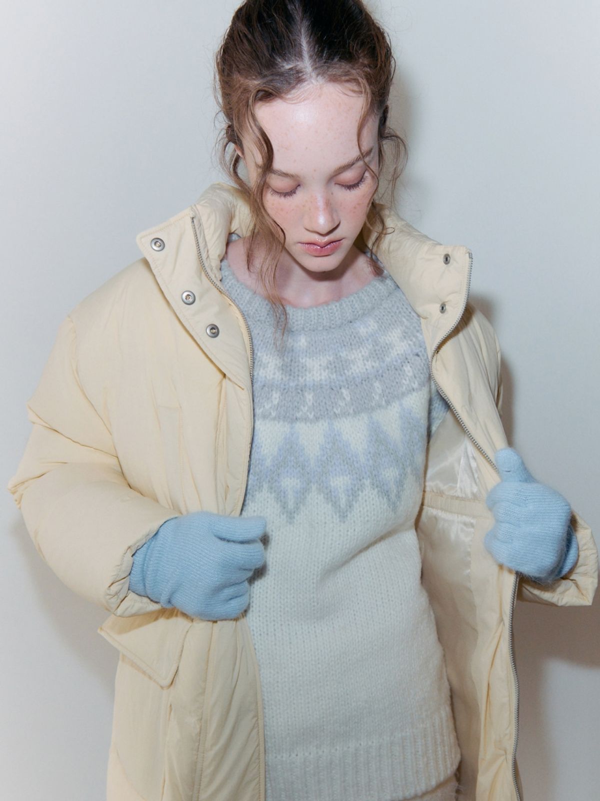 에트몽(ETMON) Nordic Round Knit Pullover, Cream