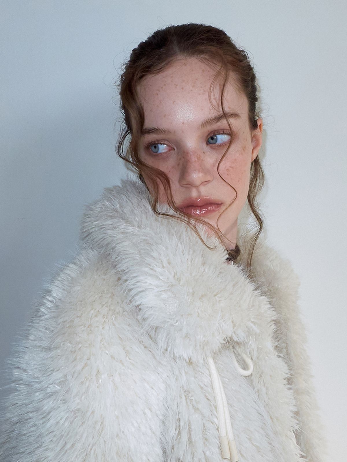 에트몽(ETMON) Duffle Fur Half Coat, Cream