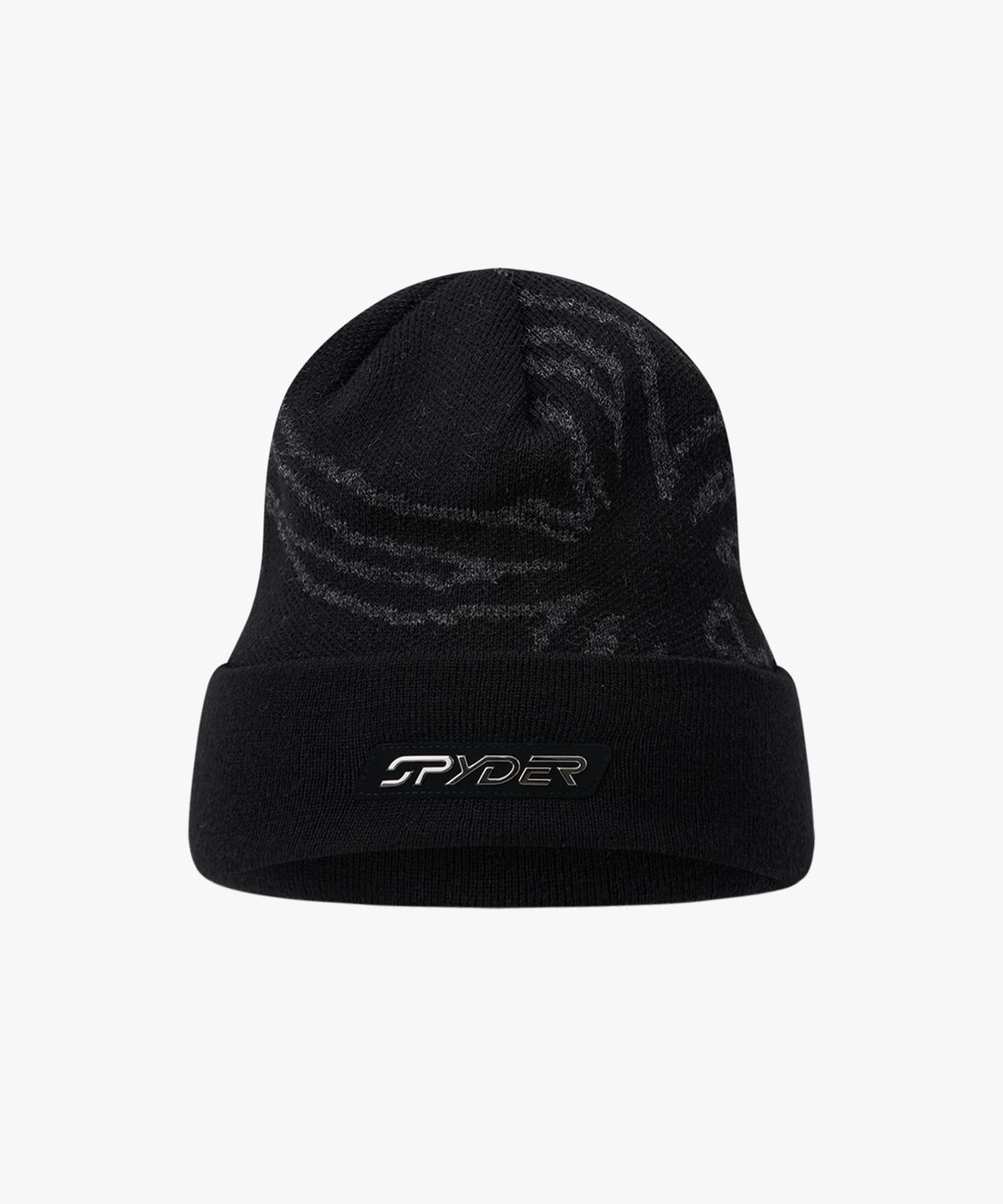 스파이더(SPYDER) 남성 로고 와펜 숏 비니 SPKWANCA307MBLK
