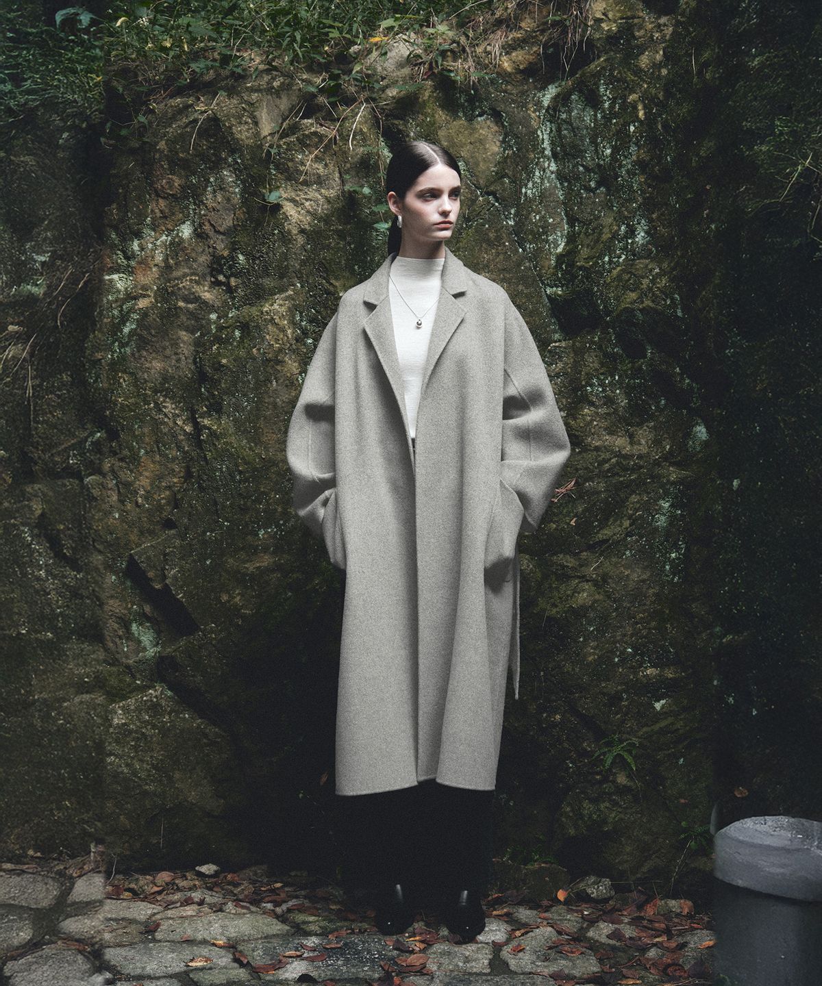 뮤제(MUSEE) MAGOT Reversible Merino Wool Handmade Coat_Gray