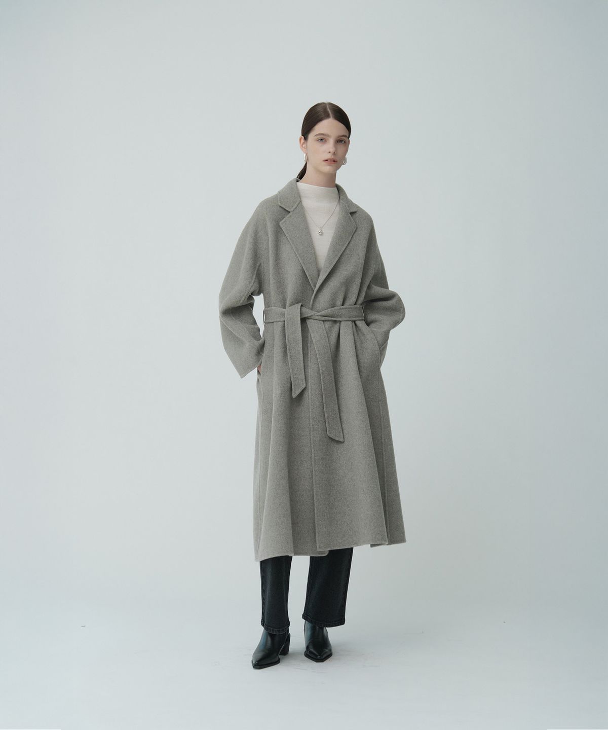 뮤제(MUSEE) MAGOT Reversible Merino Wool Handmade Coat_Gray