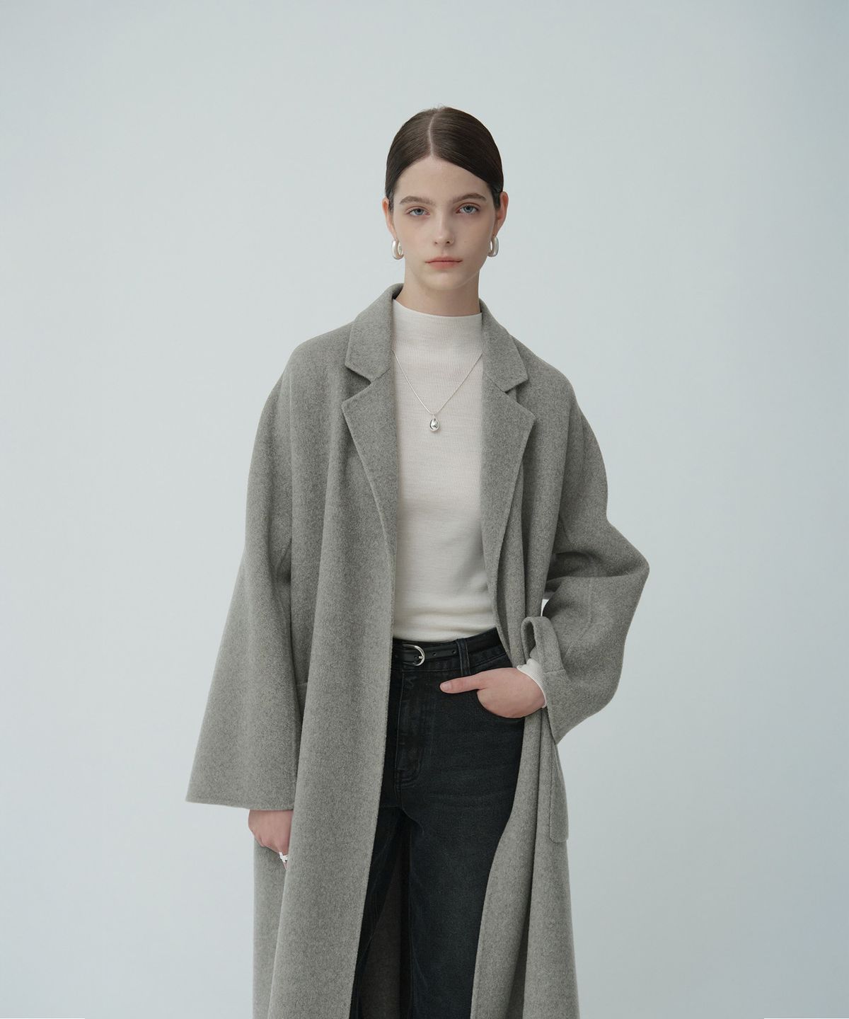 뮤제(MUSEE) MAGOT Reversible Merino Wool Handmade Coat_Gray