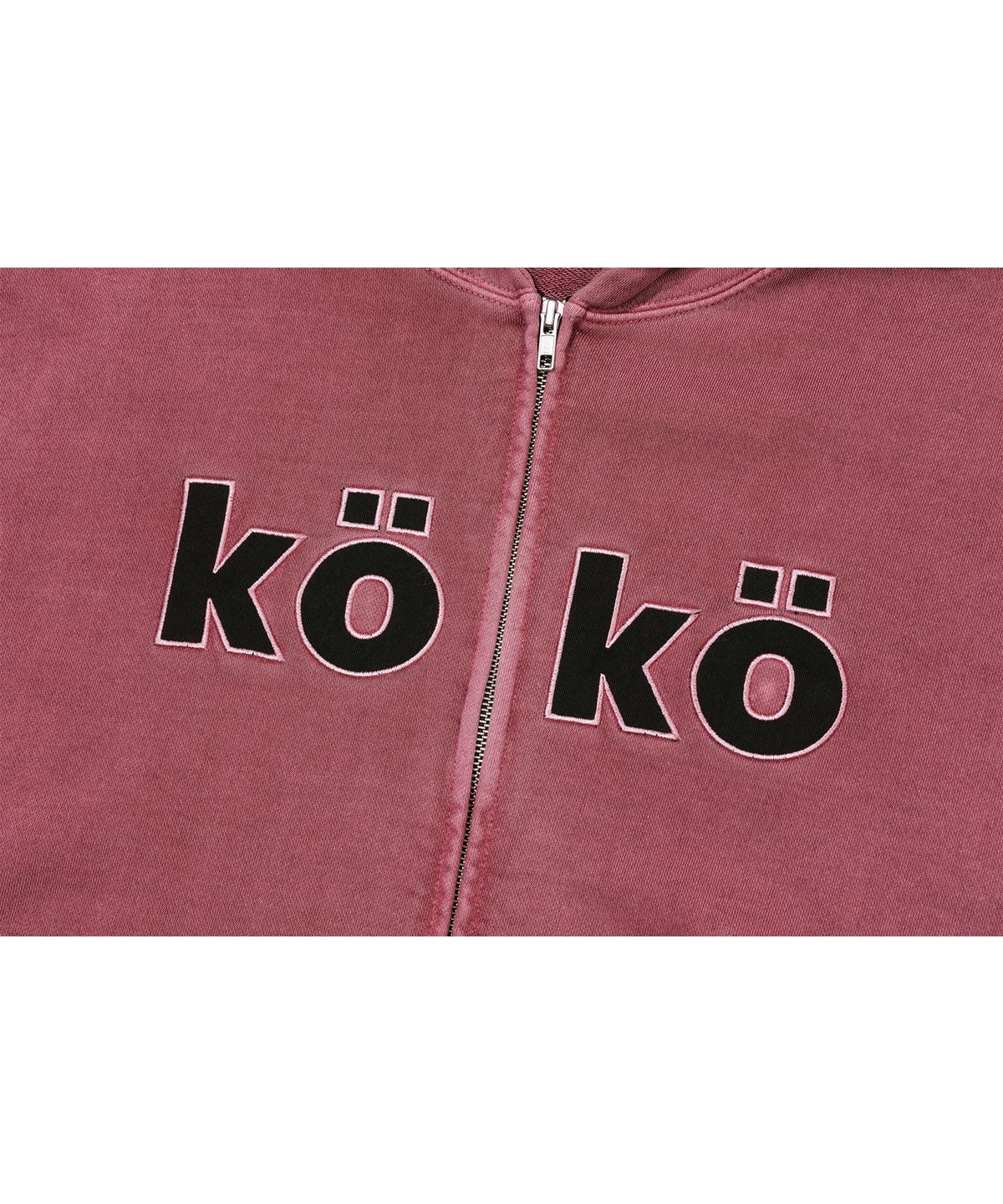 꼼파뇨(CPGN STUDIO) [2-WAY] KOKO 아플리케 피그먼트 후드 집업 더스티핑크