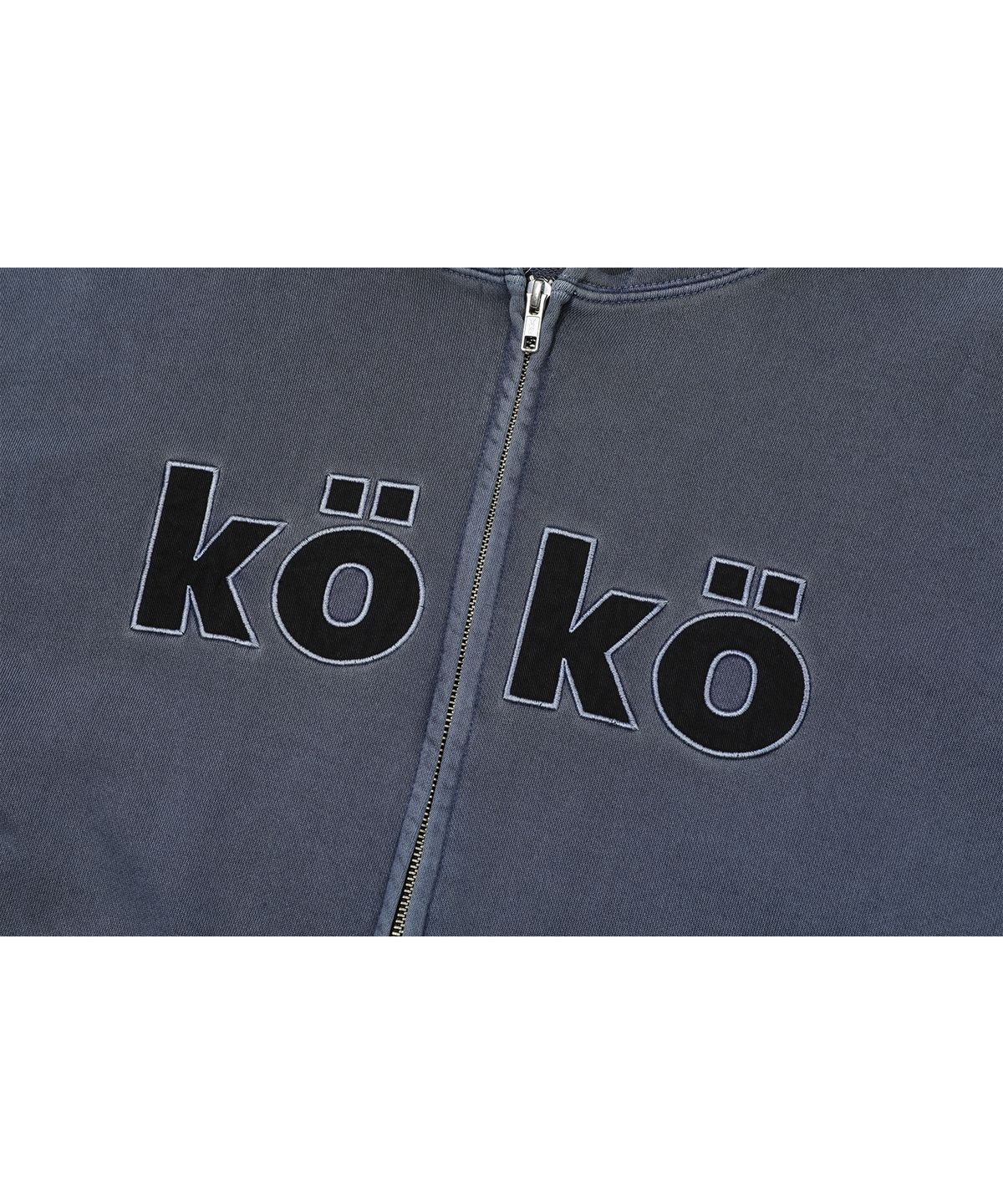 꼼파뇨(CPGN STUDIO) [2-WAY] KOKO 아플리케 피그먼트 후드 집업 다크블루