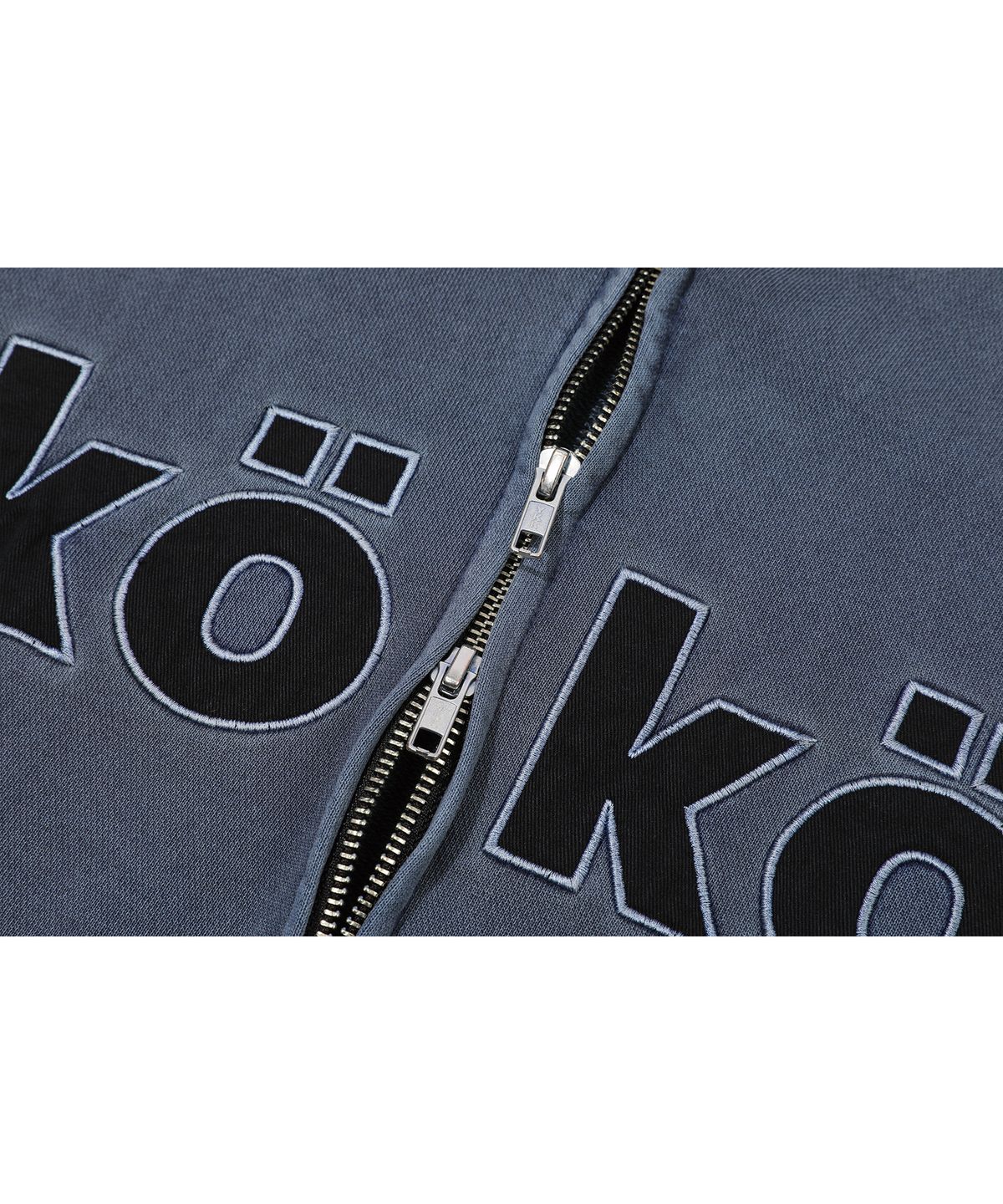 꼼파뇨(CPGN STUDIO) [2-WAY] KOKO 아플리케 피그먼트 후드 집업 다크블루