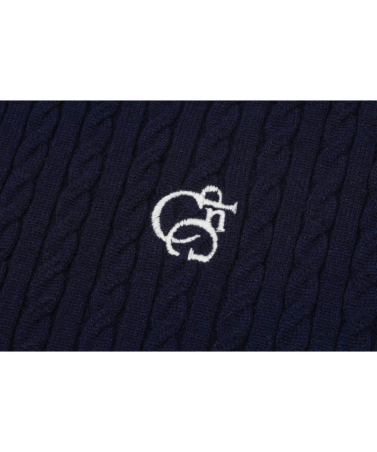 꼼파뇨(CPGN STUDIO) 꽈배기 크롭 니트 가디건 네이비