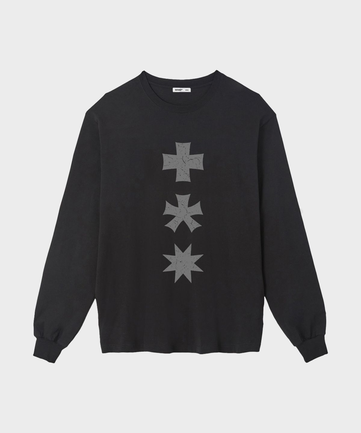 마이딥블루메모리즈(MY DEEP BLUE MEMORIES) THREE LOGO LONG SLEEVE T(BLACK)