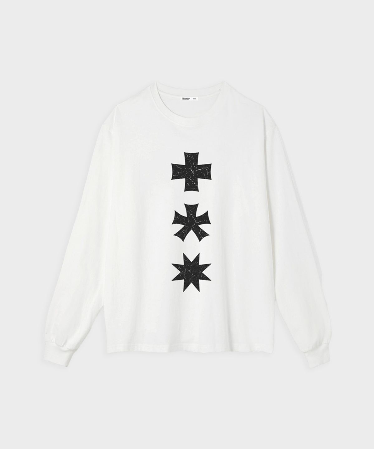 마이딥블루메모리즈(MY DEEP BLUE MEMORIES) THREE LOGO LONG SLEEVE T(WHITE)
